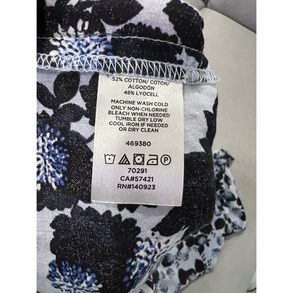 Loft floral peasant boho 3/4 bell Sleeve women's ight blue Blouse Size large - Picture 6 of 13